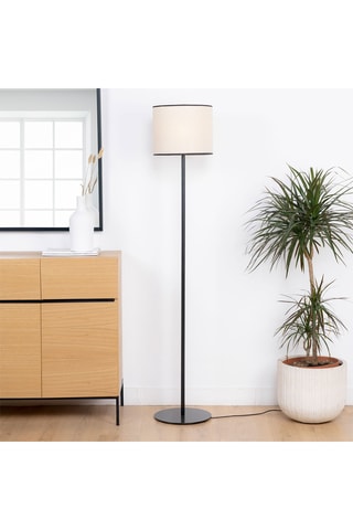 Lámpara de pie - Negro y natural - 11 W