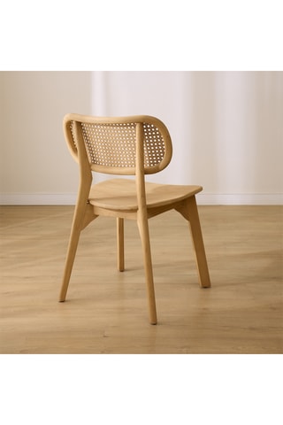 Silla de madera de Sungkai maciza y ratán - 46 x 82 x 46 cm