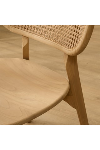 Silla de madera de Sungkai maciza y ratán - 46 x 82 x 46 cm