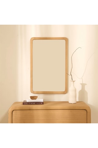 Espejo de madera de Sungkai maciza - 50 cm - Marrón