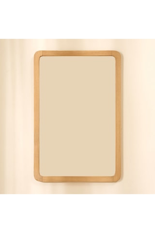 Espejo de madera de Sungkai maciza - 50 cm - Marrón