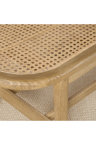 Banco de madera de Sungkai maciza y ratán - Natural