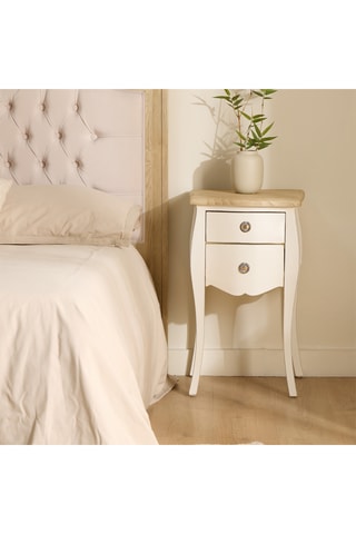 Mesilla mural de noche 2 cajones de madera de Sungkai - 40,5 x 67,5 x 35 cm