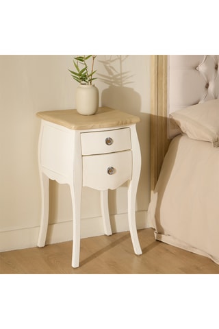 Mesilla mural de noche 2 cajones de madera de Sungkai - 40,5 x 67,5 x 35 cm