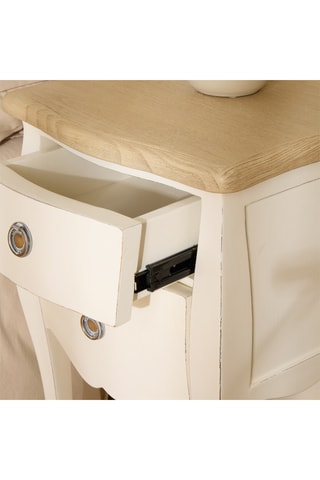 Mesilla mural de noche 2 cajones de madera de Sungkai - 40,5 x 67,5 x 35 cm