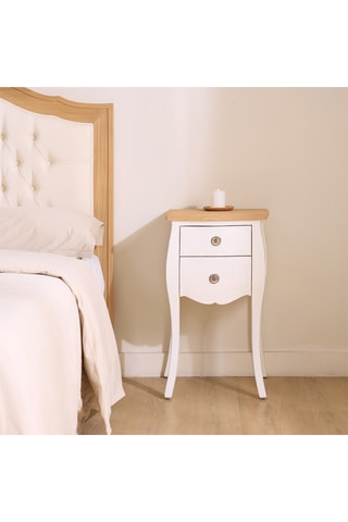 Mesilla mural de noche 2 cajones de madera de Sungkai - 40,5 x 67,5 x 35 cm