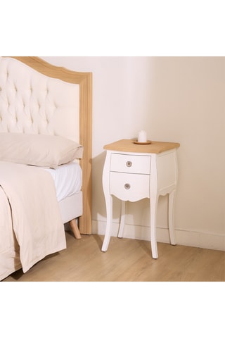 Mesilla mural de noche 2 cajones de madera de Sungkai - 40,5 x 67,5 x 35 cm