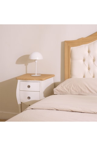 Mesilla mural de noche 2 cajones de madera de Sungkai - 40,5 x 67,5 x 35 cm