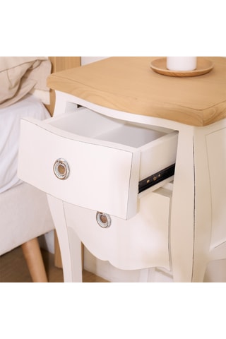 Mesilla mural de noche 2 cajones de madera de Sungkai - 40,5 x 67,5 x 35 cm