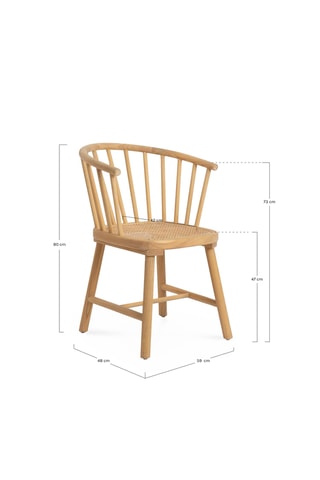 Silla de madera de Sungkai maciza - 59 x 80 x 48 cm