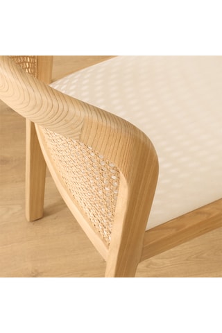 Silla de madera de Sungkai maciza y ratán - 47 x 89 x 60 cm