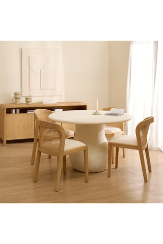 Silla de madera de Sungkai maciza y ratán - 47 x 89 x 60 cm