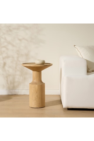 Mesa auxiliar de madera de Sungkai - 40 x 56 x 40 cm