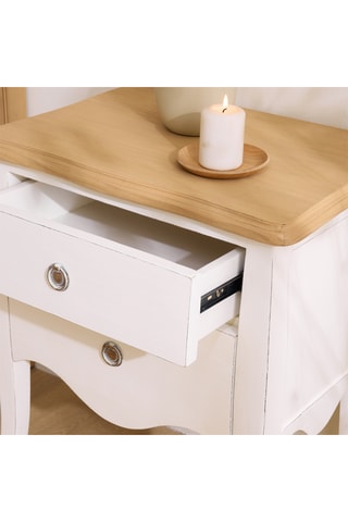 Mesilla mural de noche 2 cajones de madera de Sungkai - 52 x 64,5 x 36,5 cm