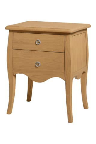 Mesilla mural de noche 2 cajones de madera de Sungkai - 52 x 64,5 x 36,5 cm