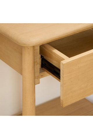 Mesilla de noche de 1 cajón de madera de Sungkai - 50 x 58 x 35 cm