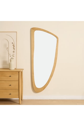 Espejo de madera de Sungkai maciza - 70 x 165 x 4 cm - Natural