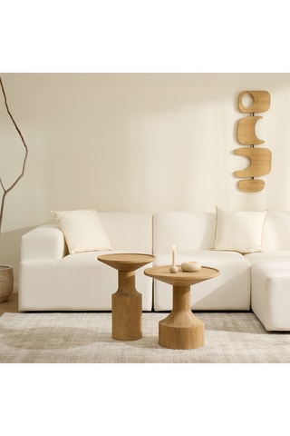 Mesa auxiliar de madera de Sungkai maciza - 50 x 49 x 50 cm