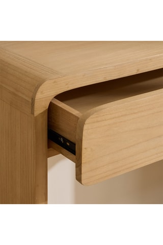 Consola 1 cajón de madera de Sungkai maciza - 90 x 80 x 35 cm