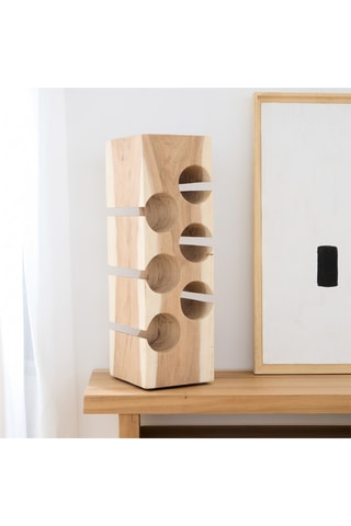 Portabotellas de madera de Trembesí - 6 botellas - 21 x 100 x 21 cm