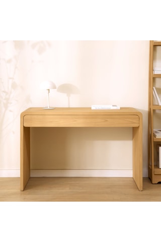 Escritorio 1 cajón de madera de Sungkai maciza - 120 x 77 x 60 cm