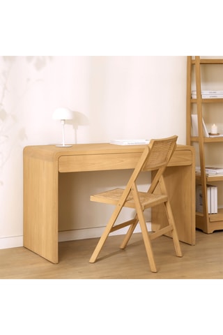 Escritorio 1 cajón de madera de Sungkai maciza - 120 x 77 x 60 cm