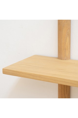 Estante mural 3 niveles de madera de Sungkai maciza - 100 x 98 x 20 cm
