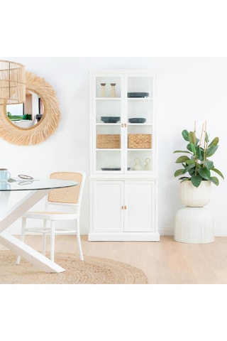 Vajillero de 4 puertas de madera de Sungkai maciza - 80 x 191 x 42 cm