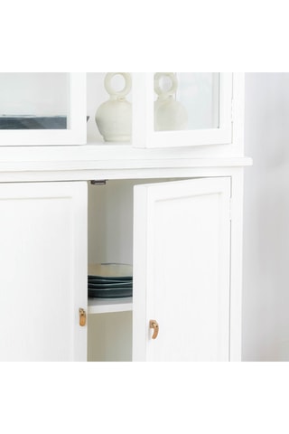 Vajillero de 4 puertas de madera de Sungkai maciza - 80 x 191 x 42 cm