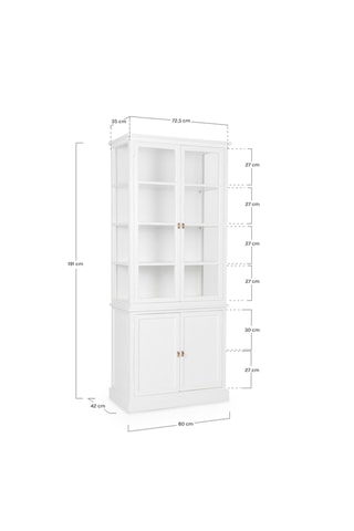 Vajillero de 4 puertas de madera de Sungkai maciza - 80 x 191 x 42 cm