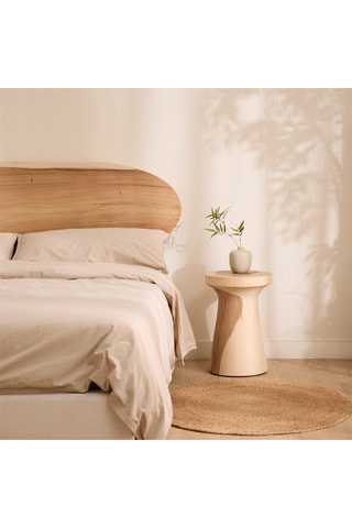 Mesilla de noche de madera de Trembesí maciza - 35 x 51,5 x 35 cm