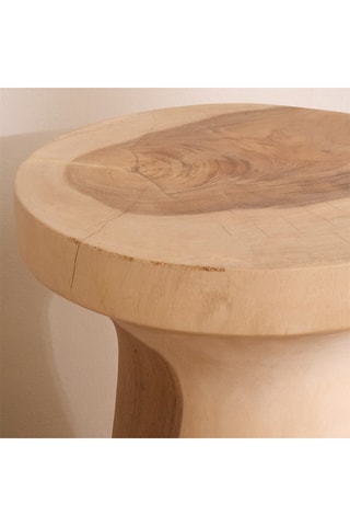 Mesilla de noche de madera de Trembesí maciza - 35 x 51,5 x 35 cm