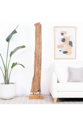 Lámpara de pie de teca - Marrón