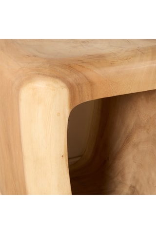 Mesilla de noche de madera de Trembesí maciza - 40 x 47 x 35 cm