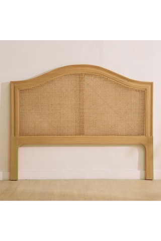 Cabecero de madera de Sungkai maciza y ratán - 160 x 130 x 3,5 cm