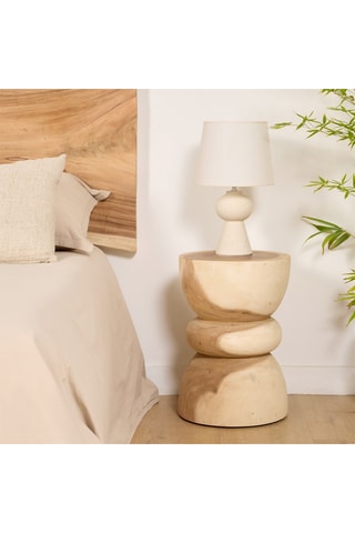 Mesa auxiliar de madera de Trembesí maciza - 35 x 50 cm