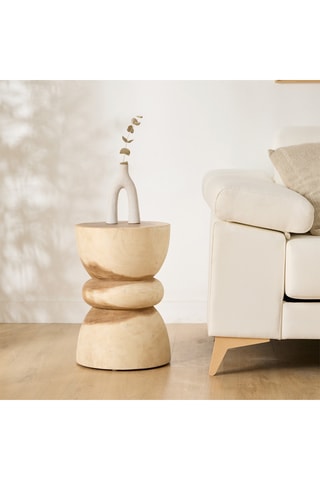 Mesa auxiliar de madera de Trembesí maciza - 35 x 50 cm