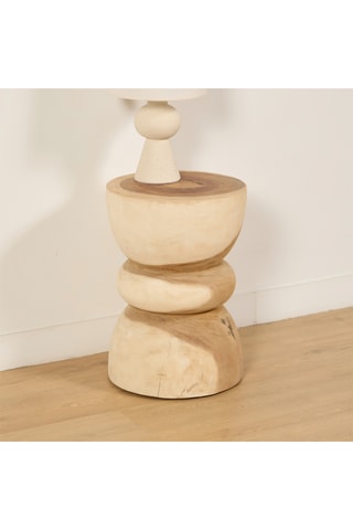 Mesa auxiliar de madera de Trembesí maciza - 35 x 50 cm