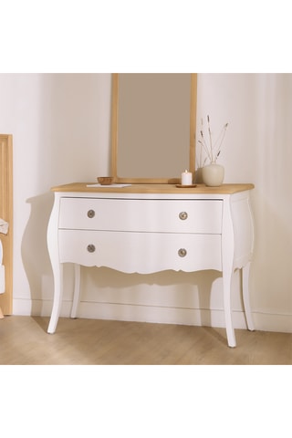 Cómoda 2 cajones de madera de Sungkai - 108 x 82 x 42,5 cm