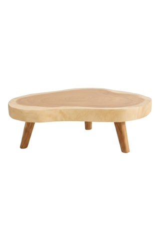 Mesa de centro extensible de madera de Trembesí maciza - 85/90 x 80/88 cm