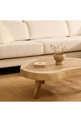Mesa de centro extensible de madera de Trembesí maciza - 70/75 x 75/80 cm