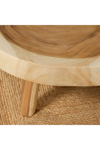 Mesa de centro extensible de madera de Trembesí maciza - 70/75 x 75/80 cm