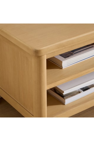 Mueble de TV de 2 puertas de madera de Sungkai - 100 x 45 x 46 cm