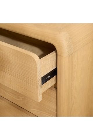 Cómoda 3 cajones de madera de Sungkai - 100 x 76 x 45,5 cm