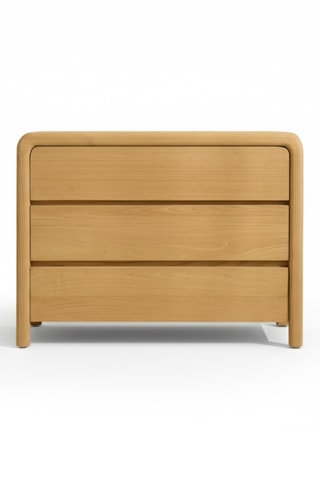 Cómoda 3 cajones de madera de Sungkai - 100 x 76 x 45,5 cm