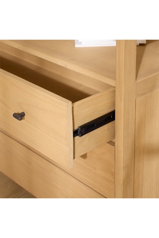 Cómoda 3 cajones de madera de Sungkai - 100 x 83 x 46 cm