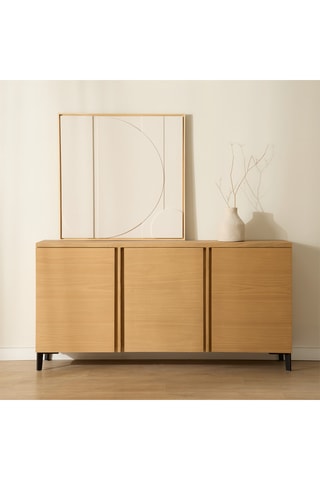 Aparador de 3 puertas de madera de Sungkai - 160 x 47,5 x 40 cm