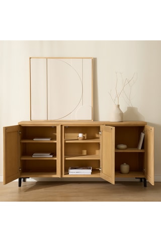 Aparador de 3 puertas de madera de Sungkai - 160 x 47,5 x 40 cm