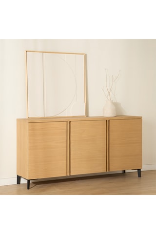 Aparador de 3 puertas de madera de Sungkai - 160 x 47,5 x 40 cm