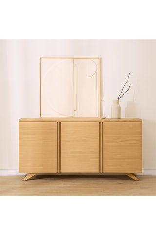 Aparador de 3 puertas de madera de Sungkai - 160 x 83,5 x 40 cm